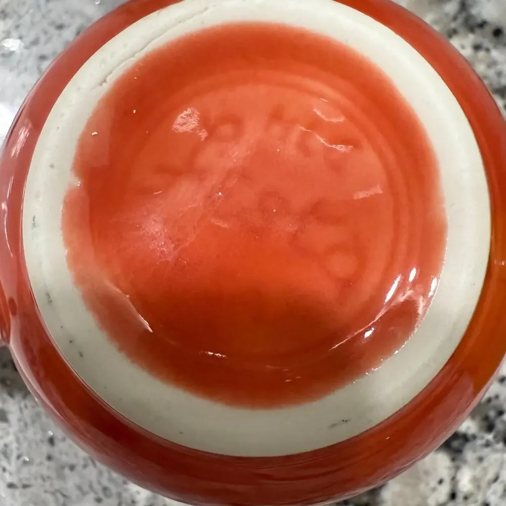 Vintage Fiesta Teacup & Saucer in Persimmon – Homer Laughlin Ceramic Made in USA